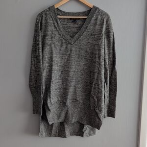 Banana Republic Black/White Pima Cotton Cashmere High Low Knit Sweater